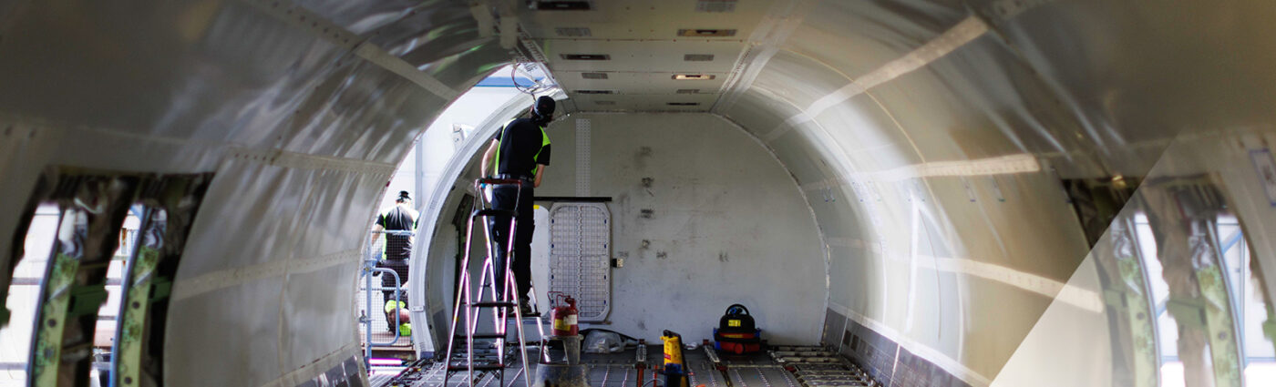 Atlantic Aviation Group employees working on an aircraft