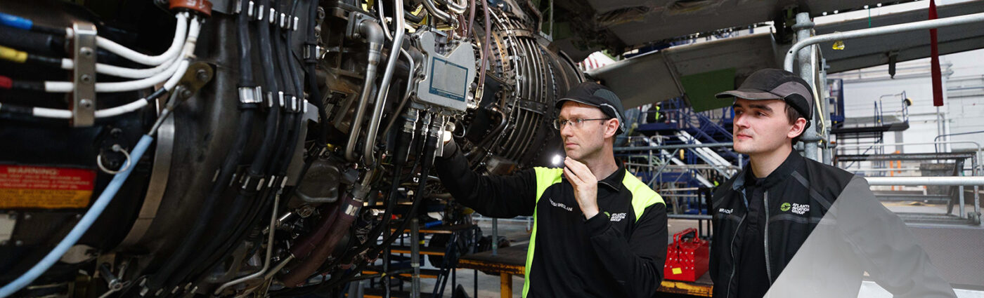 Atlantic Aviation Group employees working on an aircraft