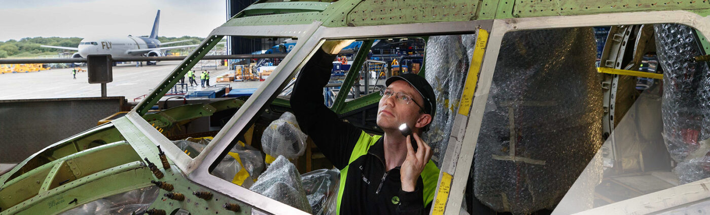 Atlantic Aviation Group employees working on an aircraft