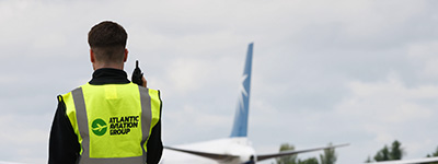 Atlantic Aviation Group team member on runway